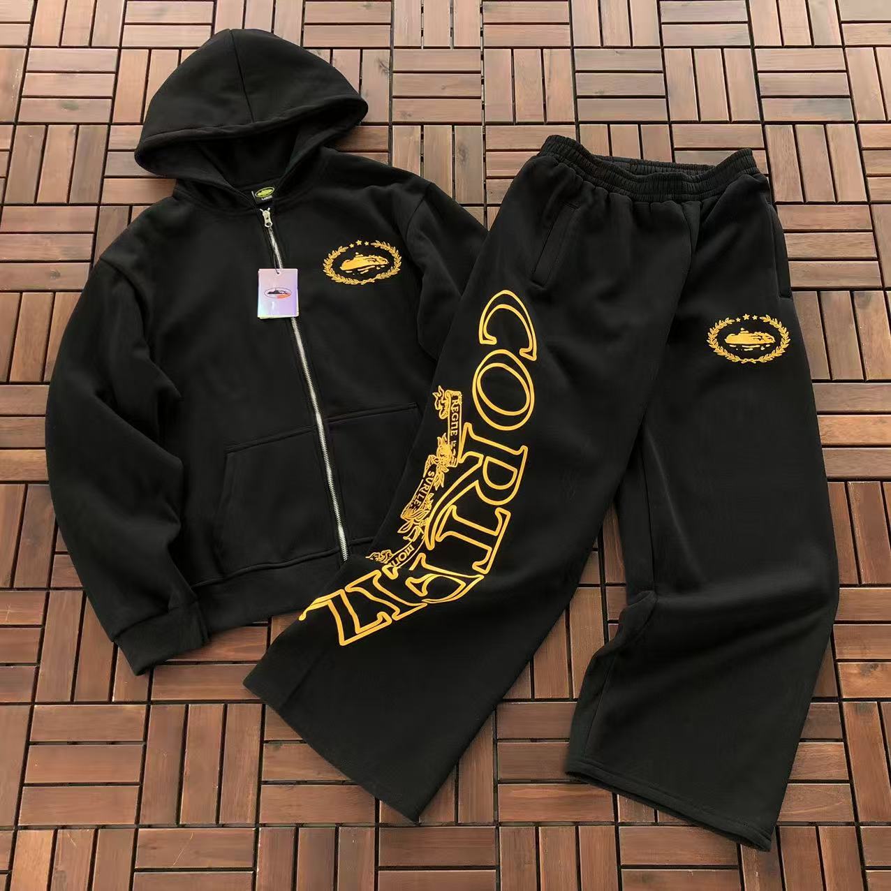 Conjunto Corteiz Regne Sur Le Monde Black & Gold